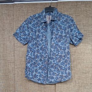 Guess Blue Floral Men's Button Down Shirt